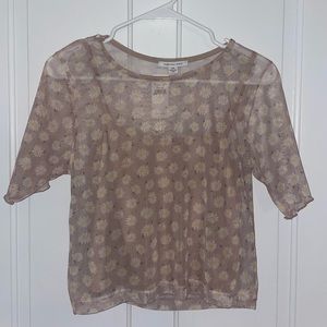 American Eagle sheer floral short sleeve